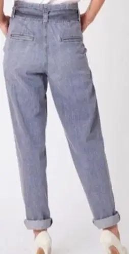 Overlover Abbott Paperbag Denim Pants Women’s Size 25 Grey Tapered 100% Cotton Gray