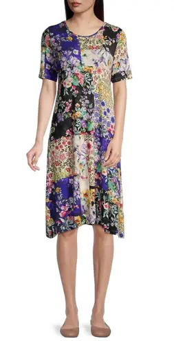 Johnny Was SKY FLOWER SWING DRESS MIDI