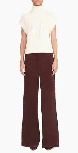 STAUD Bette merino wool rib-knit cap sleeve turtleneck sweater size S small NEW