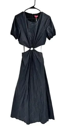 STAUD Calypso Black Cut Out Short Sleeve Maxi Dress Size Medium NWT