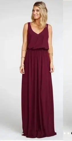 Show Me Your Mumu  Kendall Maxi Dress in Merlot Chiffon Size XXS NWT