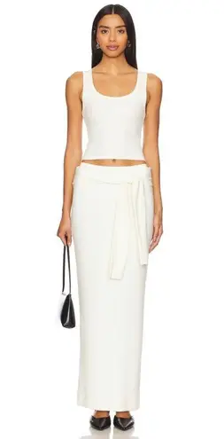 Eterne Emma Maxi Skirt in Cream XLarge New Womens Ribbed Cotton Size XL