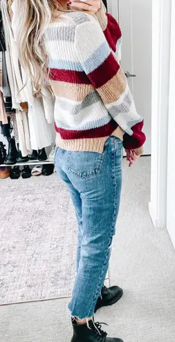 Baum Und Pferdgarten Courtney Autumn Tan Striped Pullover Sweater