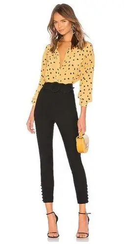 L'Academie L’ACADEMIE Revolve Ludovica High Rise Straight Leg Black Pants Sz M