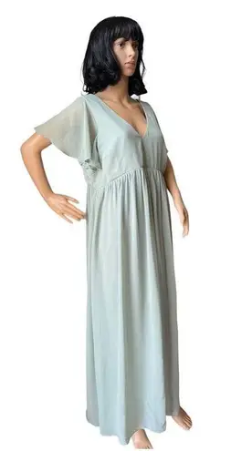 Birdy Grey  Hannah Empire Maternity Dress flutter sleeves Chiffon Sage size XXL