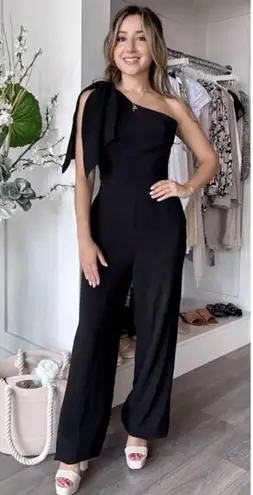 Dress the Population Tiffany One-Shoulder Jumpsuit in Black Size Small NWT