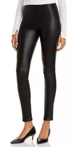 Theory  Lamb Leather Pull On Black Moto Pant Leggings Size 00