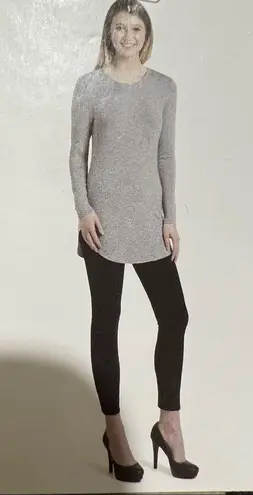 Joan Vass rib knit sweater grey heathered :Box001: