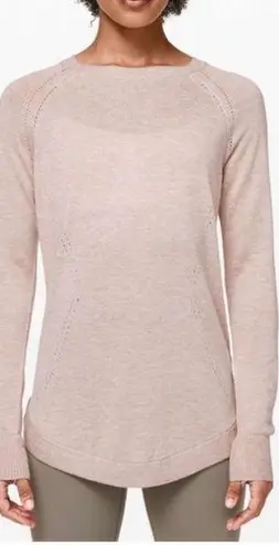 Lululemon  Be Fearless Knit Long Sleeve Sweater Thumb Holes Pink Womens Size 2