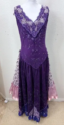 Martin McCrea Purple and Pink Quinceanera Princess Prom Dress HEAVY 6/8 Size M