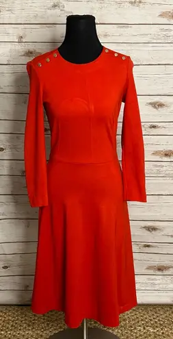 LK Bennett classic business casual Tomato Red Dr Case fit and flare dress Size 2 - Image 1