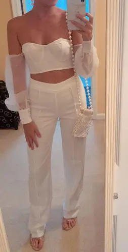 Boohoo White Two Piece Set