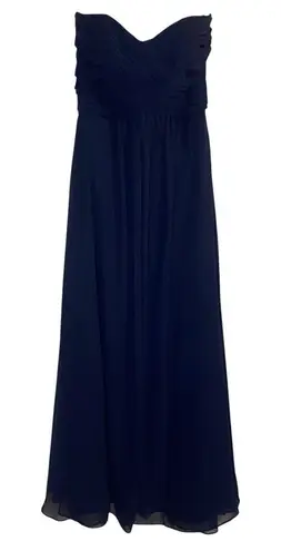 Bari Jay Navy Strapless Dress Size 10 Formal Gala Bridesmaid Prom Bridal Blue