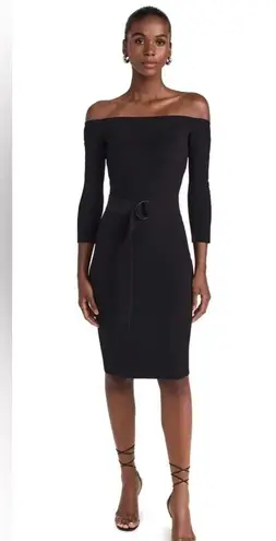 Norma Kamali Off Shoulder Dress to Knee in Black, Size M/38 New with Tag