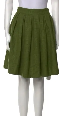 EUC Francis Valentine Women’s Green Wool Pleated Skirt Size Large