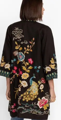Johnny Was extremely heavily embroidered CELINA LINEN KIMONO COAT NWT RARE