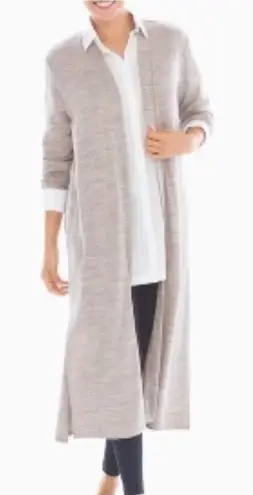 Soma Long Heather LS Duster Sz. M Side Splits Midi Length Lightweight Layering - Image 1