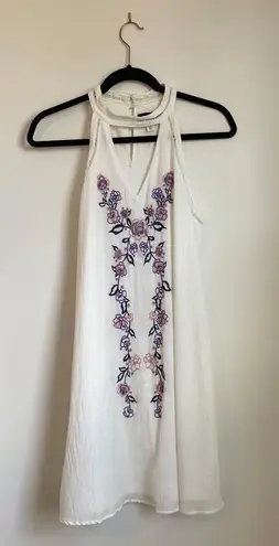 Francesca's Francesca’s Blue Rain White Sundress Purple Floral 