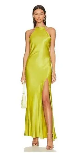 Bec & Bridge Teresa Halter Strappy Maxi Dress Wasabi Green Womens Size 10