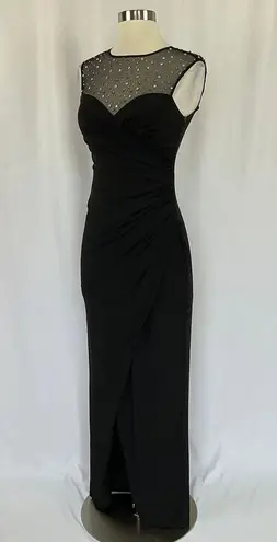 Vince Camuto  Women's Formal Dress Size 6 Black Beaded Long Evening Gown