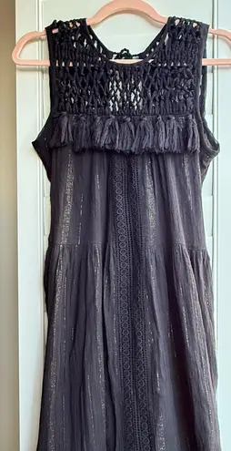 Maeve Anthropologie 'Abilene' Crochet & Metallic Maxi Dress size XS