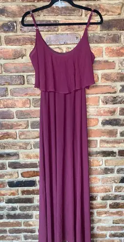 Show Me Your Mumu NWOT  Burgundy Caitlin Ruffle Maxi Dress Women's Size XS