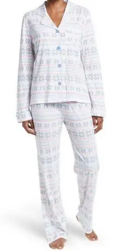 P.J. Salvage ππ Long Sleeve Top & Pants 2-Piece Pajama Set Fair Isle Print L NWT