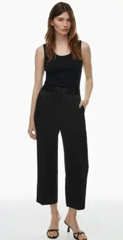 Aritzia Wilfred Black Cropped Satin Trouser Pants Size 6 Minimalist Evening