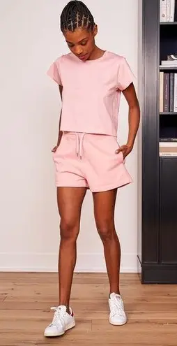 La Ligne NYC Super SHORTS Size L Blush Pink French Terry Cotton NEW Size L