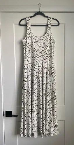 Alfani Printed Black & White Tank Top Midi Waves Dress