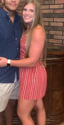 red romper with pockets Size M