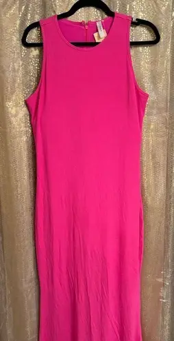 Popilush Hot Pink Ribbed Shapewear Crewneck Maxi Dress 4XL NWT Size 4X