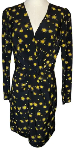 DELFI Collective Frankie Silk Black Celestial Print Mini Dress NEW size Small