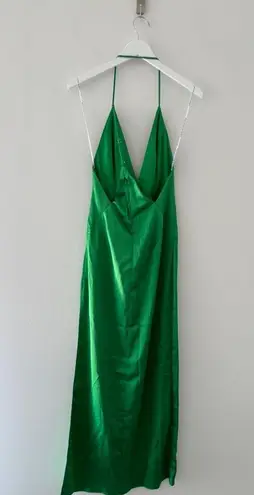 Katie May Holly Satin Gown in Emerald Green S