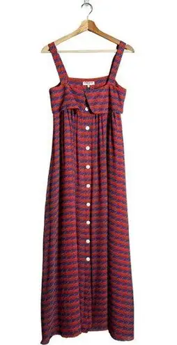 Opening Ceremony NWOT 100% Silk Patterned Tent Maxi Dress Women's 0 Orange Flowy