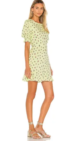 Faithfull the Brand Florence Mini Dress Luda Lime Floral
