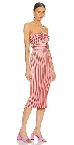Amur Valena Halter Knit Dress in Sorbet Stripe NWOT