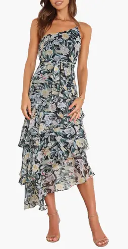 Petal and Pup Amren Floral One-Shoulder Tiered Asymmetric Dress Size 14