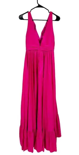 Mac Duggal 67835 Magenta Pink Taffeta Hi-Low Ruffle Cocktail Prom Gown Size 4