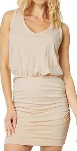 Sundry NWT U-Neck Sleeveless Dress Light Pink Pigment Cashew Ruched Size 1 Small