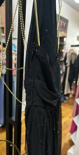 D & M Black Sparkling Sheer Maxi Dress