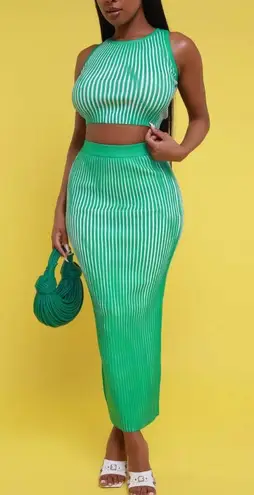 Swank Green Skirt Set Size L
