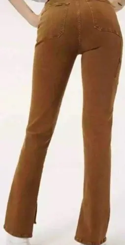 Good American  Good Boy carpenter cargo jeans brown 6/28 utility cabincore rustic thumbnail 2