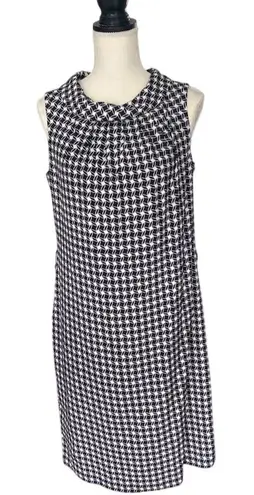 Elie Tahari Talbots Size 10 Black geometric shape silk blend Sleeveless Sheath Dress
