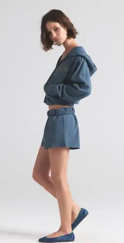 SKIMS Cotton Poplin Boxer in Harbor, Size Small