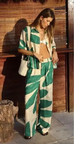Pepita Perez Island Pants Green Size M