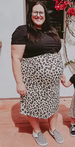 Time And Tru Maternity Women’s Leopard Short Sleeve Midi Dress Size XL (16