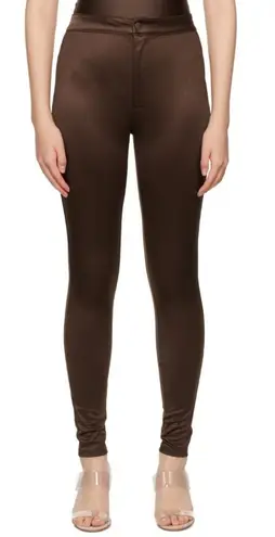 SKIMS Disco Trousers Skinny High Waist Trouser Womens Size 2X Brown Sheen