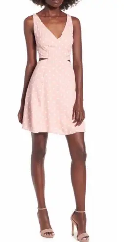 Size XS AFRM Rayanna Polka Dot Dress Misty Rose Pink