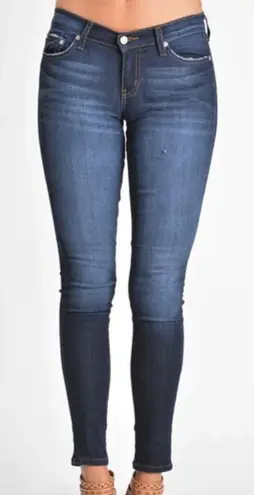 Judy Blue Dark Blue Stretch Skinny Jeans Sz 7/28 Comfort Made in USA Mid Rise